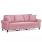 Preview: 3-Sitzer-Sofa mit Zierkissen Rosa 180 cm Samt