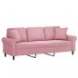 Preview: 3-Sitzer-Sofa mit Zierkissen Rosa 180 cm Samt