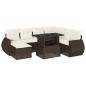 Preview: ARDEBO.de - 8-tlg. Garten-Sofagarnitur mit Kissen Braun Poly Rattan