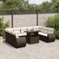 Preview: ARDEBO.de - 10-tlg. Garten-Sofagarnitur mit Kissen Braun Poly Rattan