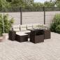 Preview: ARDEBO.de - 7-tlg. Garten-Sofagarnitur mit Kissen Braun Poly Rattan