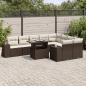 Preview: ARDEBO.de - 10-tlg. Garten-Sofagarnitur mit Kissen Braun Poly Rattan