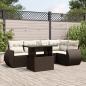 Preview: ARDEBO.de - 6-tlg. Garten-Sofagarnitur mit Kissen Braun Poly Rattan
