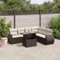 Preview: ARDEBO.de - 7-tlg. Garten-Sofagarnitur mit Kissen Braun Poly Rattan