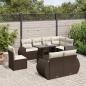 Preview: ARDEBO.de - 9-tlg. Garten-Sofagarnitur mit Kissen Braun Poly Rattan