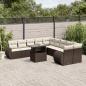 Preview: ARDEBO.de - 11-tlg. Garten-Sofagarnitur mit Kissen Braun Poly Rattan