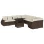 Preview: 11-tlg. Garten-Sofagarnitur mit Kissen Braun Poly Rattan