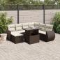 Preview: ARDEBO.de - 8-tlg. Garten-Sofagarnitur mit Kissen Braun Poly Rattan