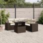 Preview: ARDEBO.de - 6-tlg. Garten-Sofagarnitur mit Kissen Braun Poly Rattan