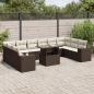 Preview: ARDEBO.de - 11-tlg. Garten-Sofagarnitur mit Kissen Braun Poly Rattan