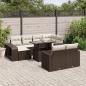 Preview: ARDEBO.de - 11-tlg. Garten-Sofagarnitur mit Kissen Braun Poly Rattan