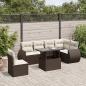 Preview: ARDEBO.de - 7-tlg. Garten-Sofagarnitur mit Kissen Braun Poly Rattan