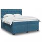 Preview: ARDEBO.de - Boxspringbett mit Matratze Blau 200x200 cm Samt