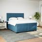 Preview: Boxspringbett mit Matratze Blau 200x200 cm Samt