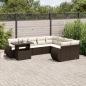 Preview: ARDEBO.de - 10-tlg. Garten-Sofagarnitur mit Kissen Braun Poly Rattan