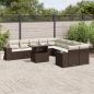 Preview: ARDEBO.de - 11-tlg. Garten-Sofagarnitur mit Kissen Braun Poly Rattan