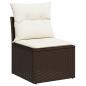 Preview: 7-tlg. Garten-Sofagarnitur mit Kissen Braun Poly Rattan