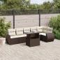 Preview: ARDEBO.de - 7-tlg. Garten-Sofagarnitur mit Kissen Braun Poly Rattan