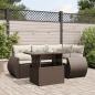 Preview: ARDEBO.de - 5-tlg. Garten-Sofagarnitur mit Kissen Braun Poly Rattan