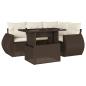 Preview: 5-tlg. Garten-Sofagarnitur mit Kissen Braun Poly Rattan