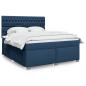 Preview: ARDEBO.de - Boxspringbett mit Matratze Blau 180x200 cm Stoff