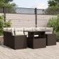 Preview: ARDEBO.de - 7-tlg. Garten-Sofagarnitur mit Kissen Braun Poly Rattan