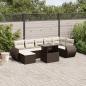 Preview: ARDEBO.de - 8-tlg. Garten-Sofagarnitur mit Kissen Braun Poly Rattan