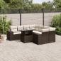 Preview: ARDEBO.de - 9-tlg. Garten-Sofagarnitur mit Kissen Braun Poly Rattan