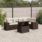 Preview: ARDEBO.de - 6-tlg. Garten-Sofagarnitur mit Kissen Braun Poly Rattan