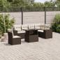 Preview: ARDEBO.de - 7-tlg. Garten-Sofagarnitur mit Kissen Braun Poly Rattan