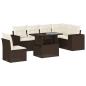 Preview: 7-tlg. Garten-Sofagarnitur mit Kissen Braun Poly Rattan