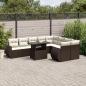 Preview: ARDEBO.de - 10-tlg. Garten-Sofagarnitur mit Kissen Braun Poly Rattan