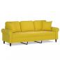 Preview: 3-Sitzer-Sofa mit Zierkissen Gelb 180 cm Samt