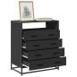 Preview: ARDEBO.de - Schubladenschrank Schwarz 70x41x83,5 cm Holzwerkstoff