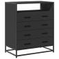 Preview: Schubladenschrank Schwarz 70x41x83,5 cm Holzwerkstoff