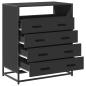 Preview: Schubladenschrank Schwarz 70x41x83,5 cm Holzwerkstoff