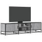 Preview: ARDEBO.de - TV-Schrank Grau Sonoma 160x35x41 cm Holzwerkstoff und Metall