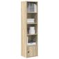 Preview: ARDEBO.de - Bücherregal Sonoma-Eiche 31x24x127 cm Holzwerkstoff