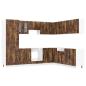 Preview: 14-tlg. Küchenschrank-Set Kalmar Räuchereiche Holzwerkstoff