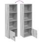 Preview: Bücherregal Grau Sonoma 31x24x102 cm Holzwerkstoff