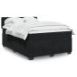 Preview: ARDEBO.de - Boxspringbett mit Matratze Schwarz 140x200 cm Samt