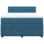 Preview: Boxspringbett mit Matratze Blau 140x200 cm Samt