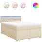 Preview: Boxspringbett mit Matratze Creme 160x200 cm Stoff