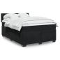 Preview: ARDEBO.de - Boxspringbett mit Matratze Schwarz 140x200 cm Samt