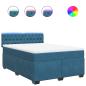 Preview: Boxspringbett mit Matratze Blau 140x200 cm Samt