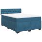 Preview: Boxspringbett mit Matratze Blau 140x200 cm Samt