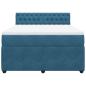Preview: Boxspringbett mit Matratze Blau 140x190 cm Samt