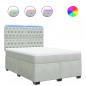 Preview: Boxspringbett mit Matratze Hellgrau 140x190 cm Samt