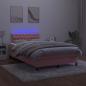Preview: Boxspringbett mit Matratze & LED Rosa 120x200 cm Samt