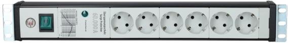 Preview: Brennenstuhl Premium-Line 60.000A Überspannungsschutz-Steckdosenleiste, 6-fach, 19" Format, Sicherheitsschalter, schwarz/lichtgrau (1156057696)